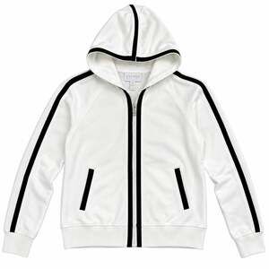 Escada Sport White Black Stripe Full Zip Hoodie Jacket XS Cotton